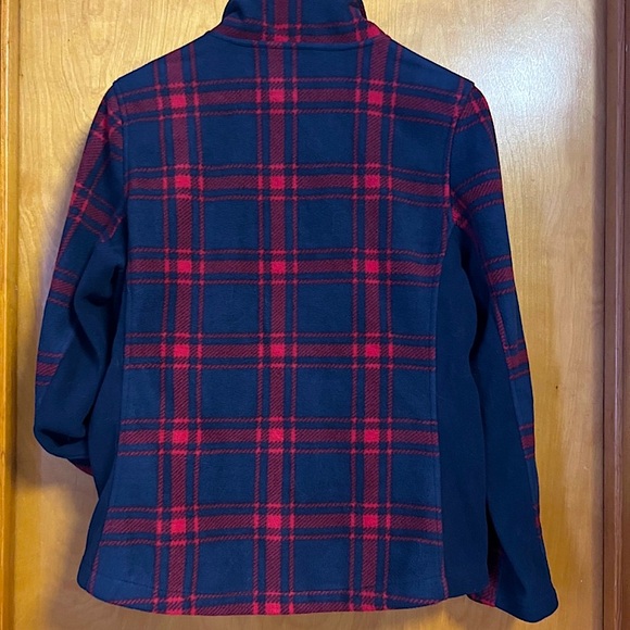 🛶Northern Reflections Fleece Full Zip Plaid Jacket in Blue and Red Size Medium - Picture 5 of 8